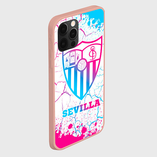 Чехол iPhone 12 Pro Max Sevilla FC Neon Gradient / 3D-Светло-розовый – фото 2