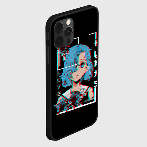 Чехол iPhone 12 Pro Max Love Anime Girl Flowers / 3D-Черный – фото 2