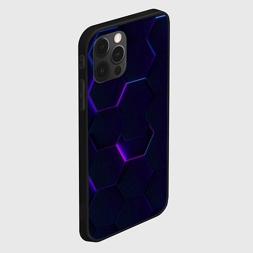 Чехол iPhone 12 Pro Max Фигурный фиолетовый фон / 3D-Черный – фото 2