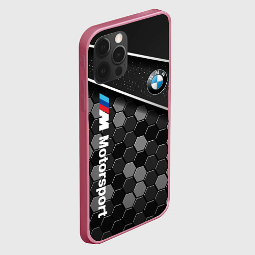 Чехол iPhone 12 Pro Max BMW : Технологическая Броня / 3D-Малиновый – фото 2