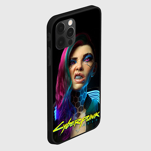 Чехол iPhone 12 Pro Max Cyberpunk - girl grillz / 3D-Черный – фото 2