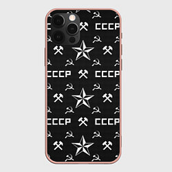 Чехол для iPhone 12 Pro Max СССР Звезды Серп и Молот, цвет: 3D-светло-розовый