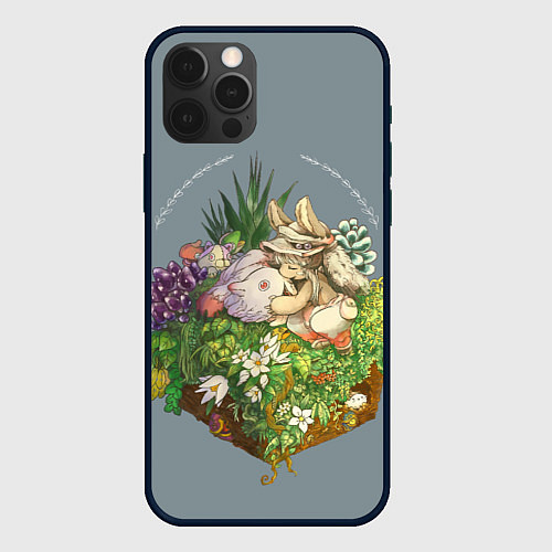 Чехол iPhone 12 Pro Max Наначи и Митти из аниме Made in Abyss / 3D-Черный – фото 1