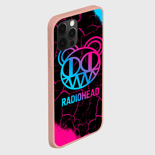 Чехол iPhone 12 Pro Max Radiohead - neon gradient / 3D-Светло-розовый – фото 2