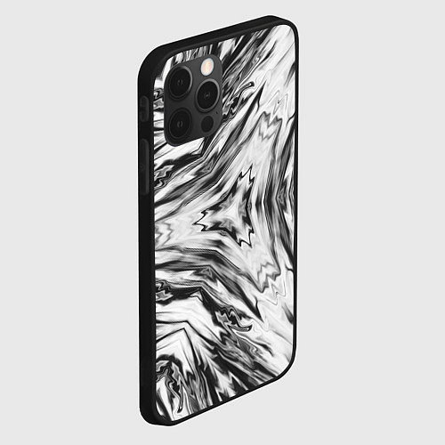 Чехол iPhone 12 Pro Max Черно-белый абстрактный узор Трио / 3D-Черный – фото 2