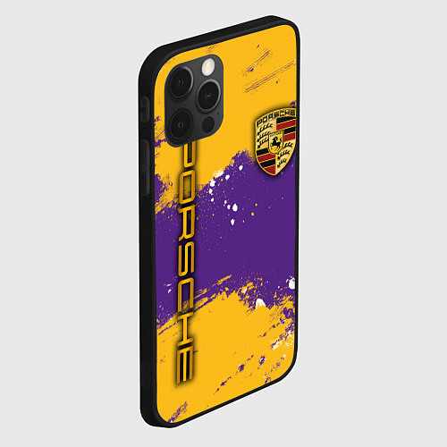 Чехол iPhone 12 Pro Max PORSCHE- LAKERS COLORS / 3D-Черный – фото 2