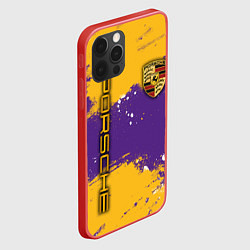 Чехол для iPhone 12 Pro Max PORSCHE- LAKERS COLORS, цвет: 3D-красный — фото 2