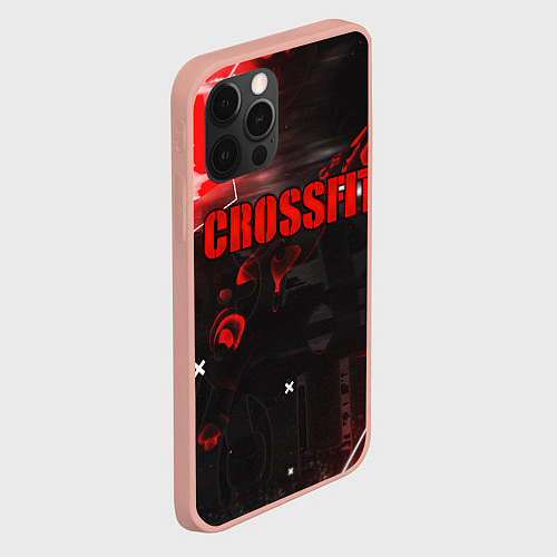 Чехол iPhone 12 Pro Max КРОССФИТ - ГЛИТЧ DIGITAL / 3D-Светло-розовый – фото 2