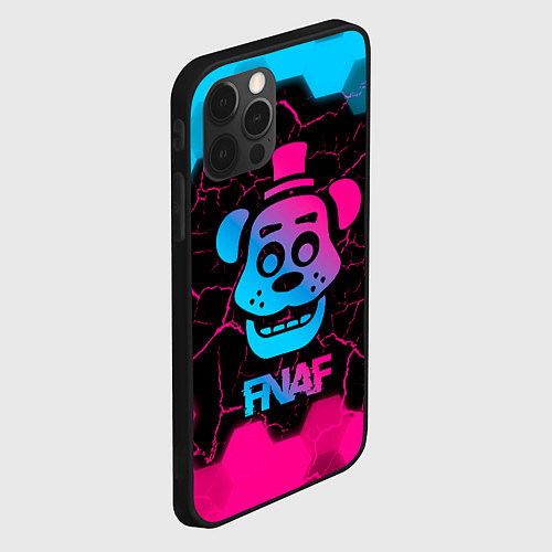 Чехол iPhone 12 Pro Max FNAF мишка - neon gradient / 3D-Черный – фото 2