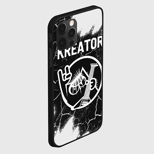 Чехол iPhone 12 Pro Max Kreator кот - краска / 3D-Черный – фото 2