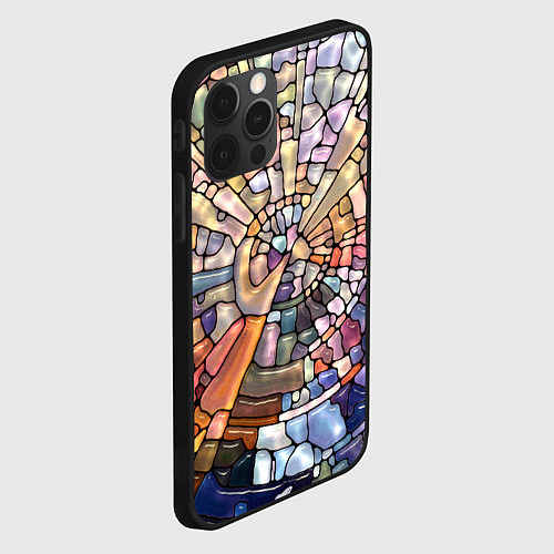 Чехол iPhone 12 Pro Max Объёмный витраж / 3D-Черный – фото 2