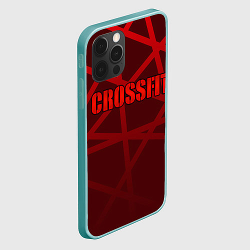 Чехол iPhone 12 Pro Max CROSSFIT - КРАСНЫЕ ЛИНИИ / 3D-Мятный – фото 2
