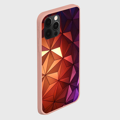 Чехол iPhone 12 Pro Max Абстрактная металлическая поверхность планеты / 3D-Светло-розовый – фото 2