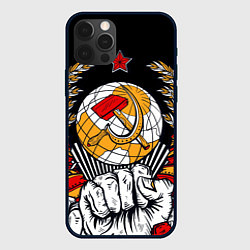 Чехол для iPhone 12 Pro Max Герб СССР на черном фоне, цвет: 3D-черный