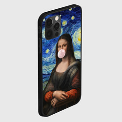 Чехол для iPhone 12 Pro Max Мона Лиза Приколы - Звездная ночь, цвет: 3D-черный — фото 2