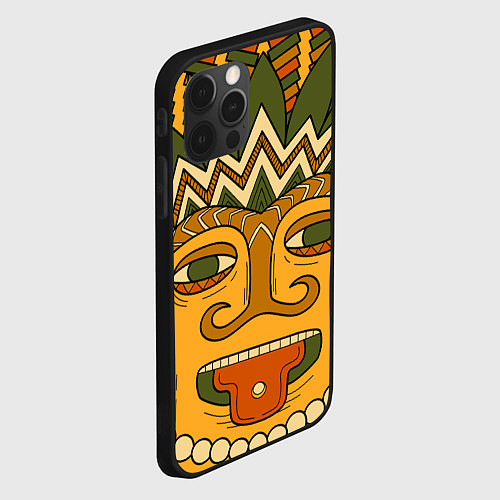 Чехол iPhone 12 Pro Max Polynesian tiki CHILLING / 3D-Черный – фото 2