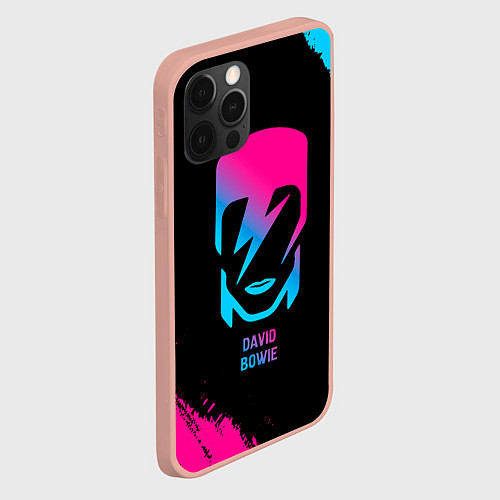 Чехол iPhone 12 Pro Max David Bowie - neon gradient / 3D-Светло-розовый – фото 2