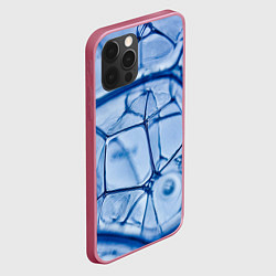 Чехол для iPhone 12 Pro Max Абстрактная синяя ледяная броня, цвет: 3D-малиновый — фото 2