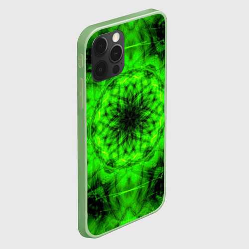 Чехол iPhone 12 Pro Max Abstract Flower / 3D-Салатовый – фото 2