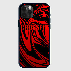 Чехол для iPhone 12 Pro Max Кроссфит - красные разводы, цвет: 3D-черный