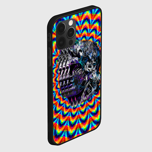 Чехол iPhone 12 Pro Max Психоделика - античная иллюзия / 3D-Черный – фото 2