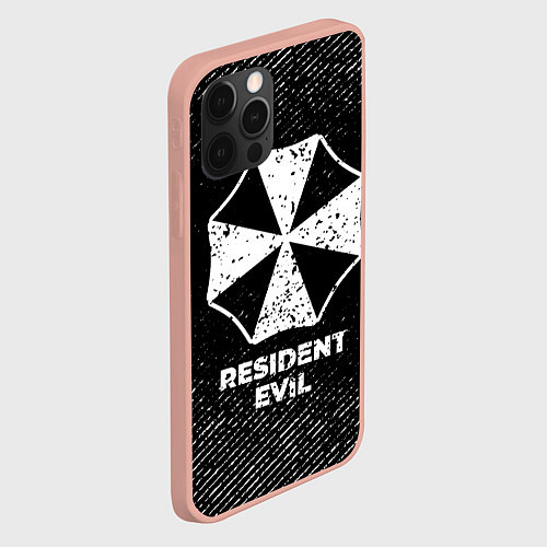 Чехол iPhone 12 Pro Max Resident Evil с потертостями на темном фоне / 3D-Светло-розовый – фото 2