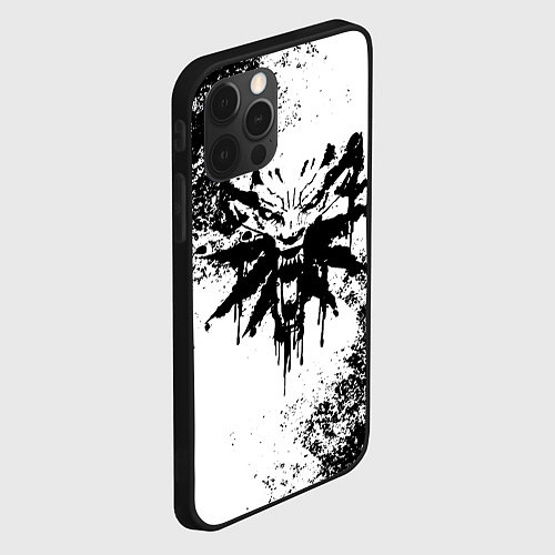 Чехол iPhone 12 Pro Max The Witcher логотип и краска / 3D-Черный – фото 2