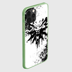 Чехол для iPhone 12 Pro Max The Witcher логотип и краска, цвет: 3D-салатовый — фото 2