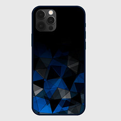 Чехол для iPhone 12 Pro Max Черно-синий геометрический, цвет: 3D-черный