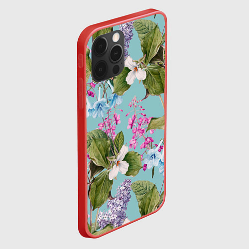 Чехол iPhone 12 Pro Max Цветы Цветущая Сирень / 3D-Красный – фото 2