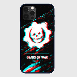 Чехол для iPhone 12 Pro Max Gears of War в стиле glitch и баги графики на темн, цвет: 3D-черный