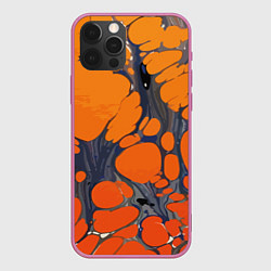 Чехол для iPhone 12 Pro Max Лавовая паутина, цвет: 3D-малиновый