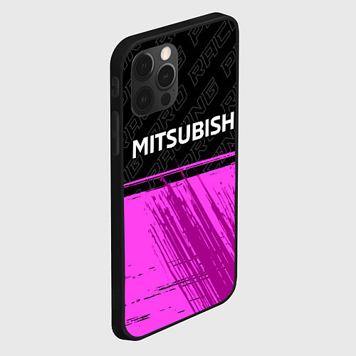 Чехол iPhone 12 Pro Max Mitsubishi pro racing: символ сверху / 3D-Черный – фото 2