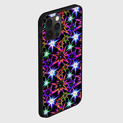Чехол для iPhone 12 Pro Max Неоновые звезды на черном, цвет: 3D-черный — фото 2