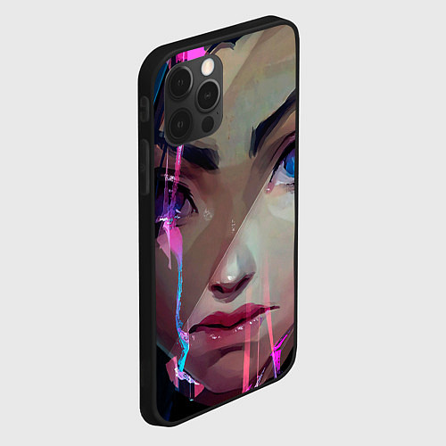Чехол iPhone 12 Pro Max Jinx портрет - Аркейн League of legends / 3D-Черный – фото 2
