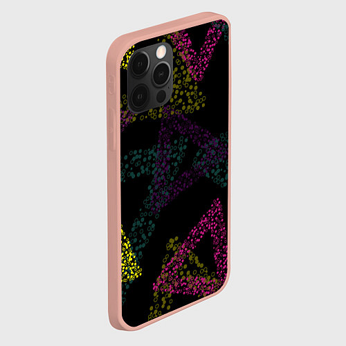 Чехол iPhone 12 Pro Max Кружки в треугольниках / 3D-Светло-розовый – фото 2