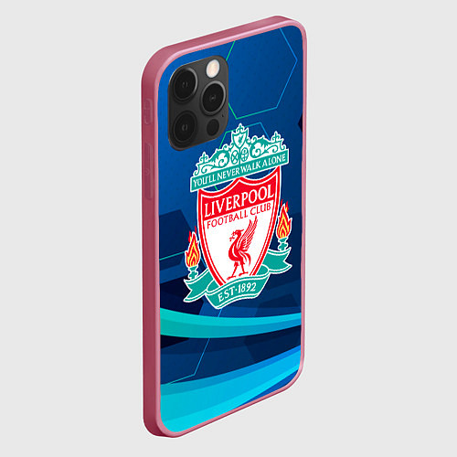 Чехол iPhone 12 Pro Max Liverpool Абстракция / 3D-Малиновый – фото 2