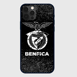 Чехол для iPhone 12 Pro Max Benfica с потертостями на темном фоне, цвет: 3D-черный