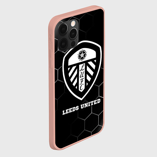 Чехол iPhone 12 Pro Max Leeds United sport на темном фоне / 3D-Светло-розовый – фото 2