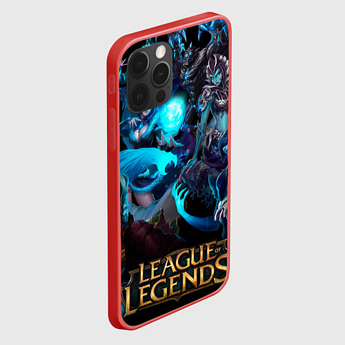 Чехол iPhone 12 Pro Max Коллаж LoL - Legue of Legends / 3D-Красный – фото 2