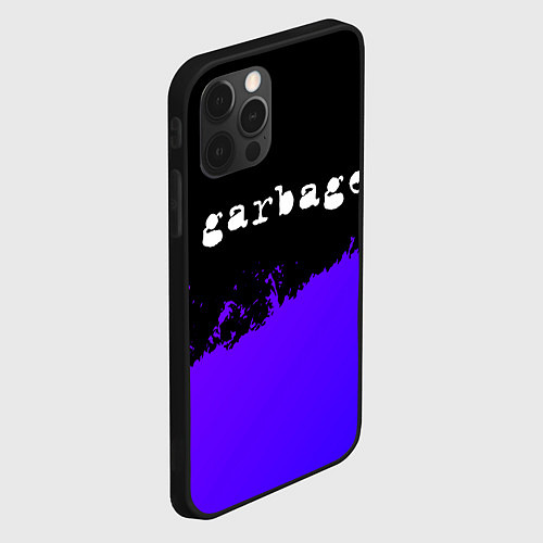 Чехол iPhone 12 Pro Max Garbage purple grunge / 3D-Черный – фото 2