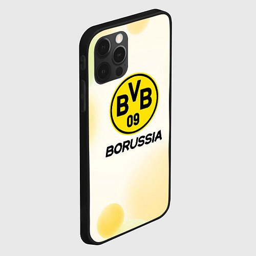 Чехол iPhone 12 Pro Max Borussia Абстракция кружочки / 3D-Черный – фото 2