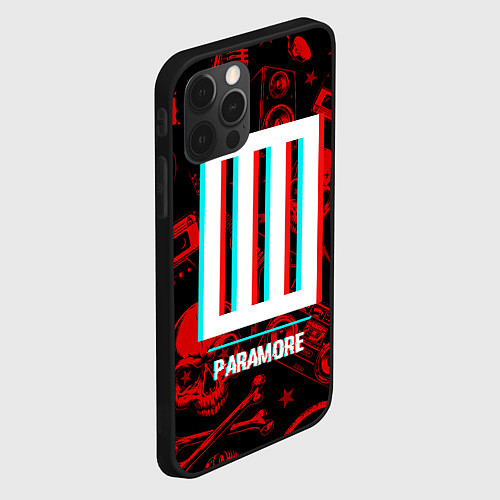 Чехол iPhone 12 Pro Max Paramore rock glitch / 3D-Черный – фото 2