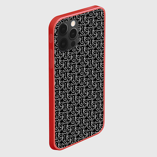 Чехол iPhone 12 Pro Max Милые Чёрные Мордочки Котов / 3D-Красный – фото 2