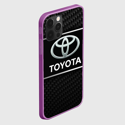 Чехол iPhone 12 Pro Max Toyota Карбон / 3D-Сиреневый – фото 2