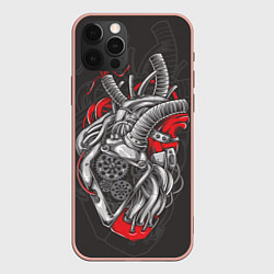 Чехол для iPhone 12 Pro Max Механическое сердце стимпанк, цвет: 3D-светло-розовый