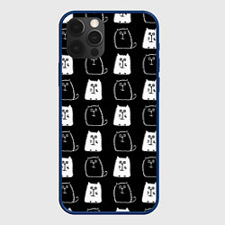 Чехол iPhone 12 Pro Max Милые Чёрные и Белые Коты