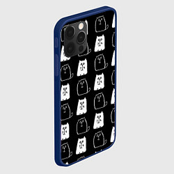 Чехол для iPhone 12 Pro Max Милые Чёрные и Белые Коты, цвет: 3D-тёмно-синий — фото 2