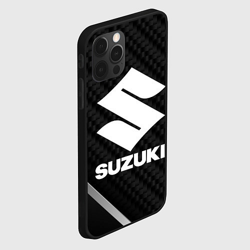 Чехол iPhone 12 Pro Max Suzuki карбон / 3D-Черный – фото 2