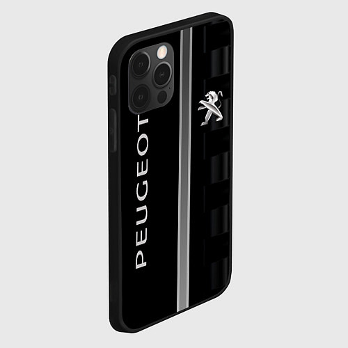 Чехол iPhone 12 Pro Max Peugeot карбон абстракция / 3D-Черный – фото 2